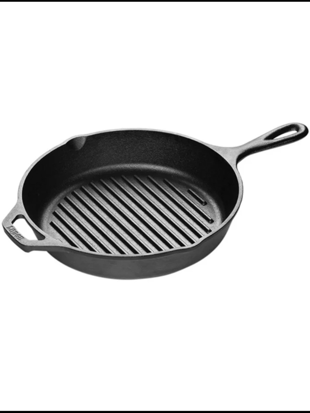 Lodge 10.25 Inch Seasoned Cast Iron Grill Pan Griddle Skillet Black Kitchen Gift